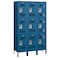 Salsbury Industries Wardrobe Locker, 45" W, 18" D, 78" H, (3) Wide, (9) Openings, Blue 83368BL-U - alternate 1